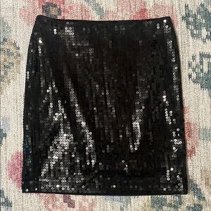 Wet Seal Black Sequin Mini Skirt for Cocktail Nights